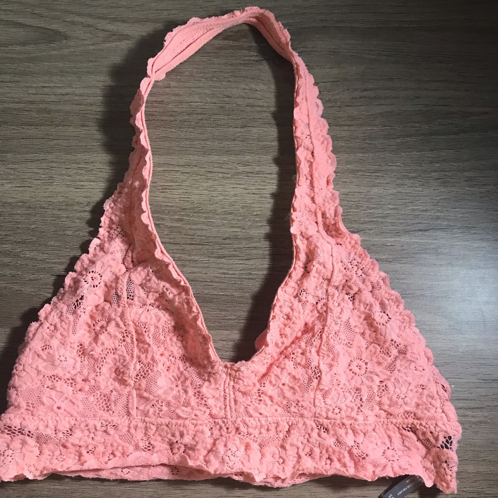 Coral halter bralette S